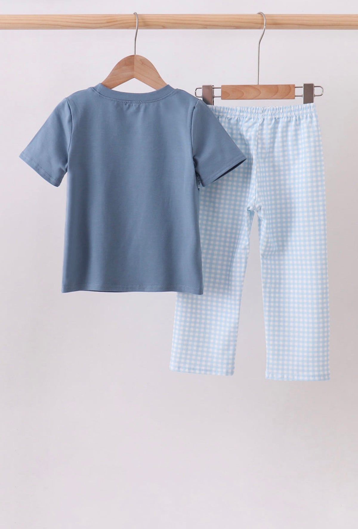 Blue Pumpkin Smocked Gingham Pants Set