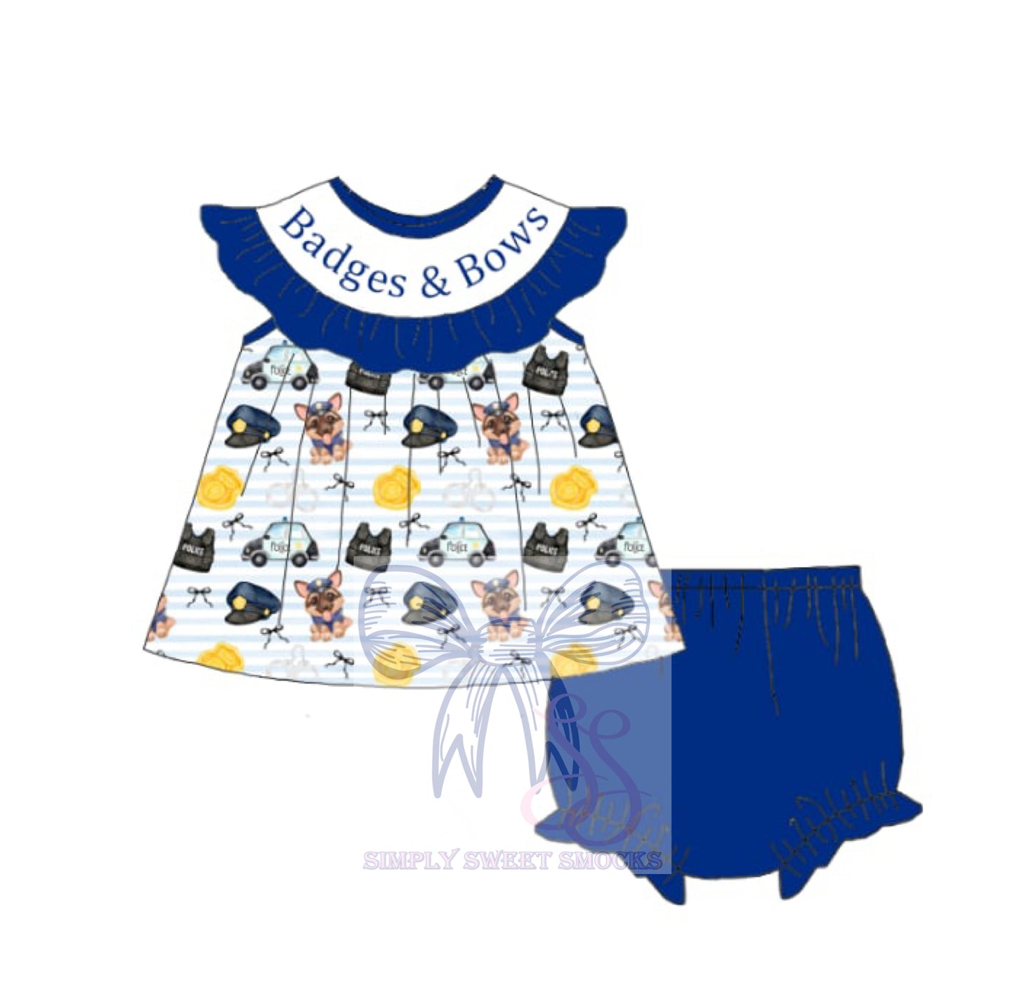 Badges & Bows Smocked Bubble