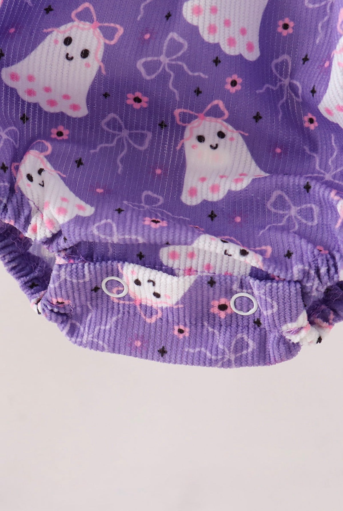 Purple Spooky cute Smocked Bubble